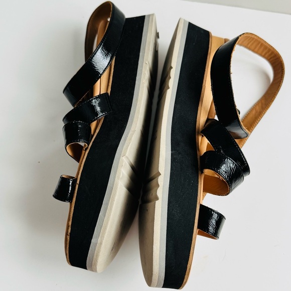 Paloma Barcelo Jurva Black and Tan Platform Sandals 38 (size 7.5-8 US) - Picture 3 of 12